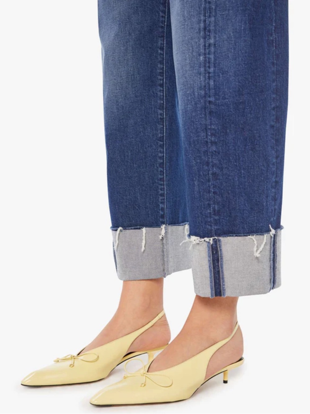 MOTHER THE HALF PIPE ANKLE CUFF FRAY DARK WASH WOMENS 28 - Picture 3 of 14